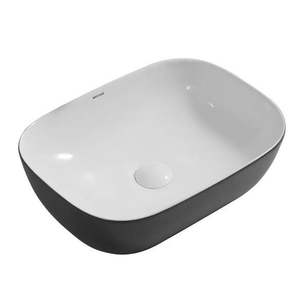 Раковина накладна Mixxus Premium DIVERSE-0112 WHITE-BLACK 455х325х135mm (MP6542) MP6542 фото