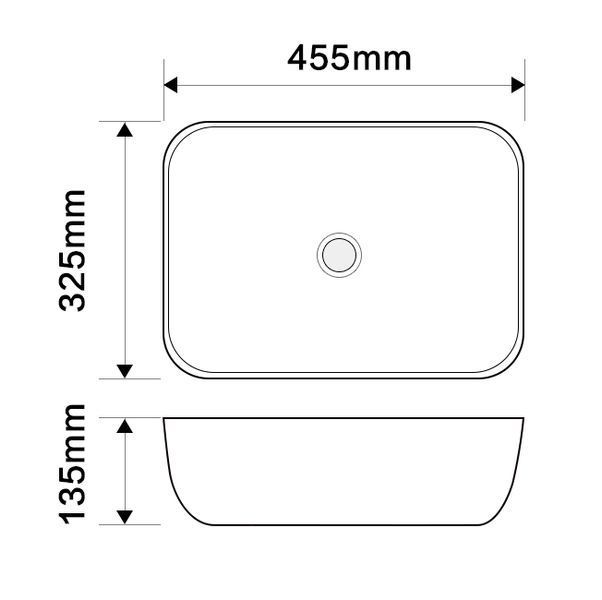 Раковина накладна Mixxus Premium DIVERSE-0112 WHITE-BLACK 455х325х135mm (MP6542) MP6542 фото