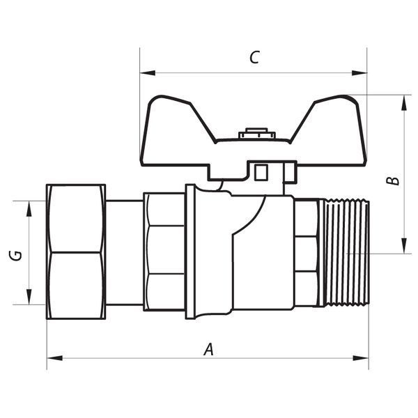 Кран шаровый с накидной гайкой 1/2" ГШБ (NF.821) Nolf (NF2957) NF2957 фото