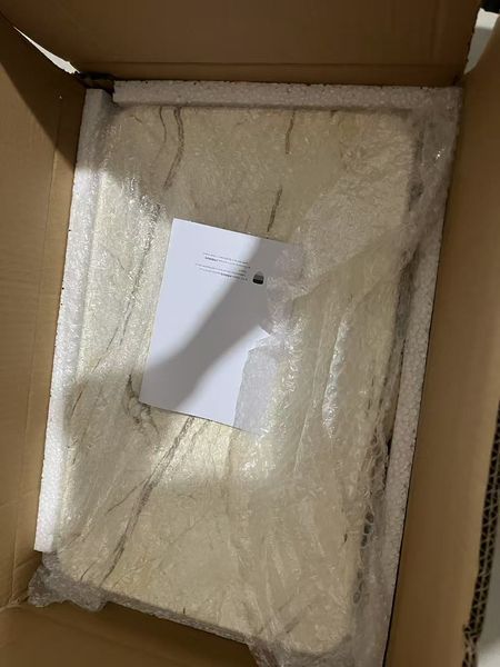 Раковина накладна Mixxus Premium QUADRO-0208 MARBLE 480х315х140mm з переливом (MP6518) MP6518 фото