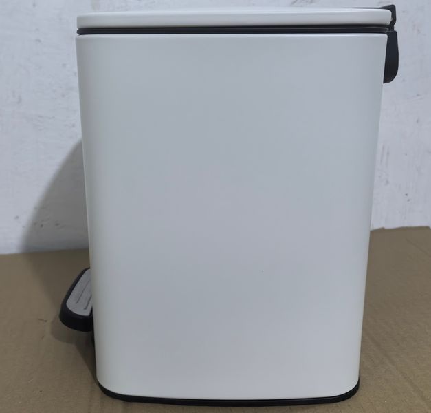 Відро для сміття з плавним закриттям квадратне ZERIX KUBIX-TC0106 WHITE 6 л (колір білий) (ZX6109) ZX6109 фото