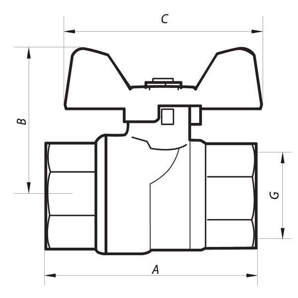Кран шаровый 1/2" ГГБ газ (NF.712) Nolf (NF2945) NF2945 фото