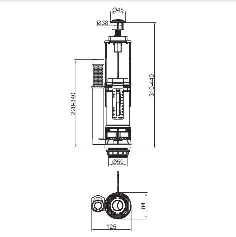 Комплект арматури Koer KT-0301-1/2" (спускна 2-х + наповнювальна з універс. підключенням) (KR5058) KR5058 фото