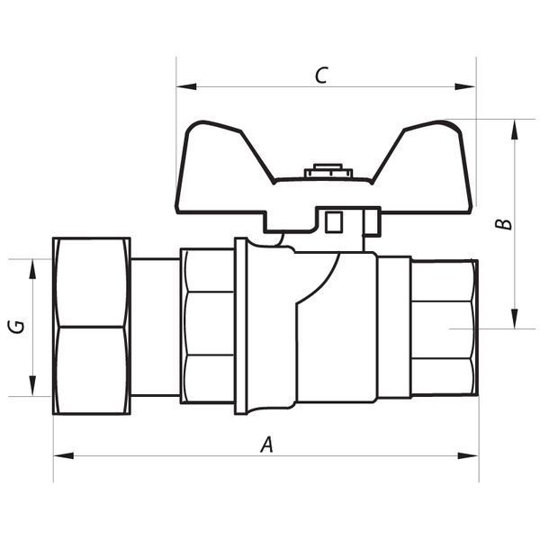 Кран шаровый с накидной гайкой 1/2" ГГБ (NF.811) Nolf (NF2955) NF2955 фото