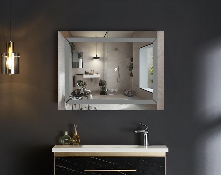 Зеркало Mixxus Light MR01-90x70 (часы, LED-подсветка, антизапотевание) (MI5999) MI5999 фото