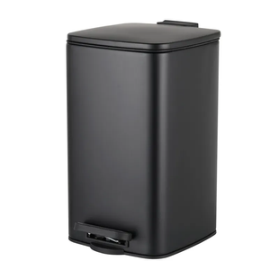 Відро для сміття з плавним закриттям квадратне Zerix Kubix-TC0108 Black 8 л колір чорний (ZX5892) ZX5892 фото
