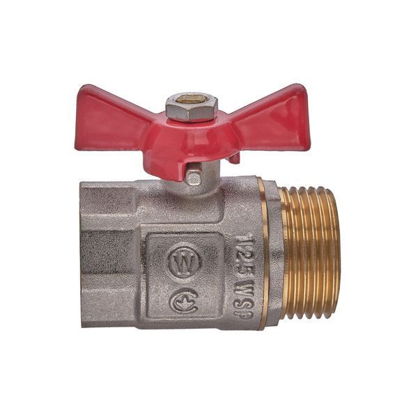 Кран кульовий ГШМ, ручка "метелик" червона Waterpro WP607-25FMW - 1" FMW (WP2917) WP2917 фото
