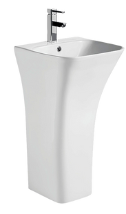 Раковина моноблок Mixxus BEVEL-1101 з отвором під змішувач та переливом 450х435х835mm (MI6697) MI6697 фото