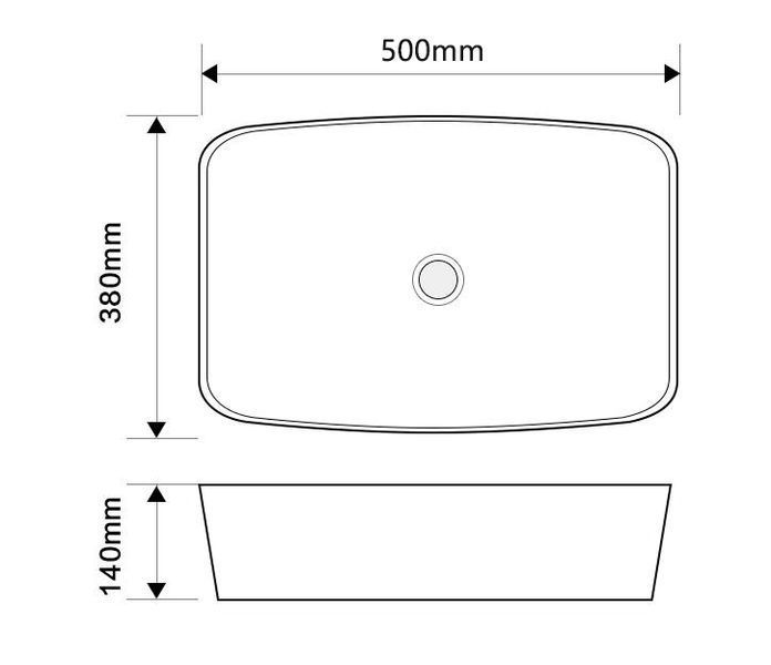 Раковина накладна Mixxus Premium DIVERSE-0109 500х380х140mm (MP6547) MP6547 фото