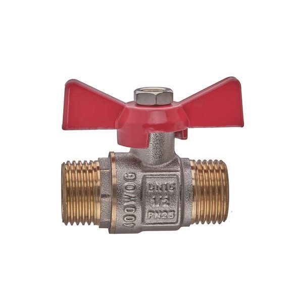 Кран кульовий ШШМ, ручка "метелик" червона Waterpro WP608-15MMW - 1/2" MMW (WP2916) WP2916 фото