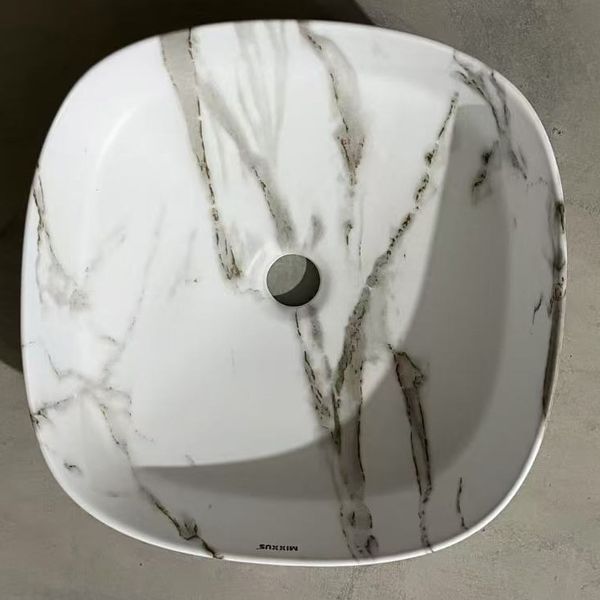 Раковина накладна Mixxus Premium DIVERSE-0104 MARBLE 370х370х135mm (MP6537) MP6537 фото