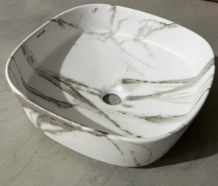 Раковина накладна Mixxus Premium DIVERSE-0104 MARBLE 370х370х135mm (MP6537) MP6537 фото