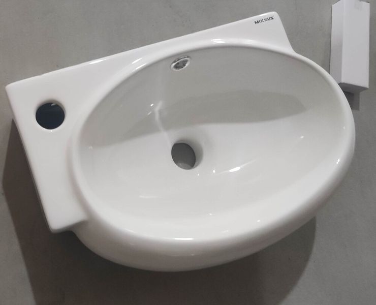 Раковина підвісна Mixxus Premium DIVERSE-1201-R 400х215х140mm з отвором під змішувач та перелив MP6506 фото