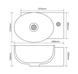 Раковина подвесная Mixxus Premium DIVERSE-1201-L 400х215х140mm с отверстием под смеситель и перелив MP6507 фото 6