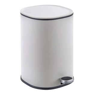 Відро для сміття з плавним закриттям овальне Zerix Prime-TC0105 White 5л колір білий (ZX5901) ZX5901 фото